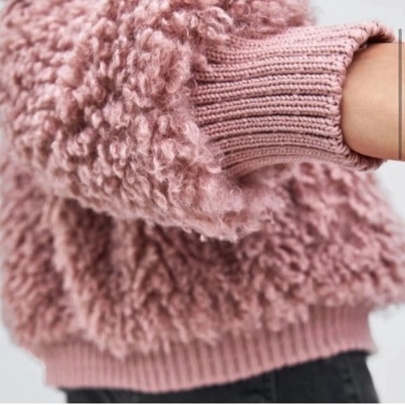 Zara Pink Teddy Coat - Picture 3 of 11